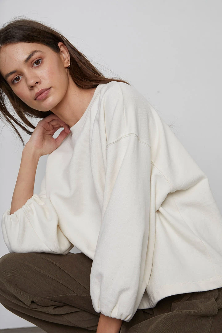 Velvet By Graham & Spencer PRIYA PUFF SLEEVE SWEATSHIRT Womens 8 Velvet By Graham & Spencer PRIYA PUFF SLEEVE SWEATSHIRT Womens