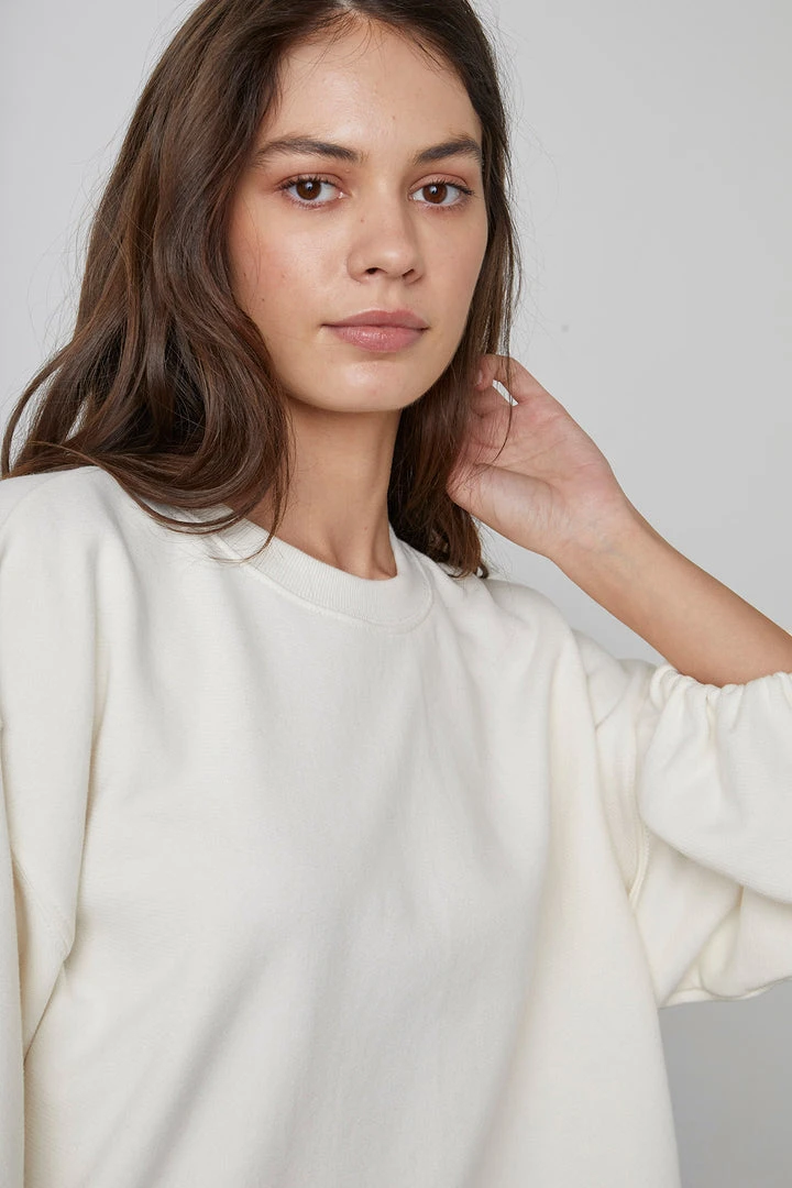 Velvet By Graham & Spencer PRIYA PUFF SLEEVE SWEATSHIRT Womens 12 Velvet By Graham & Spencer PRIYA PUFF SLEEVE SWEATSHIRT Womens