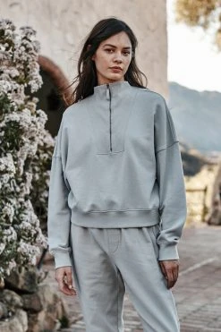 Velvet By Graham & Spencer ROXIE MOCK NECK ZIP SWEATSHIRT