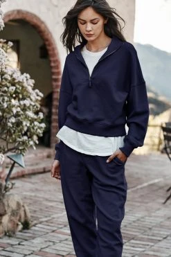 Velvet By Graham & Spencer ROXIE MOCK NECK ZIP SWEATSHIRT