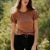 Velvet By Graham & Spencer STACY RAGLAN PUFF SLEEVE TEE