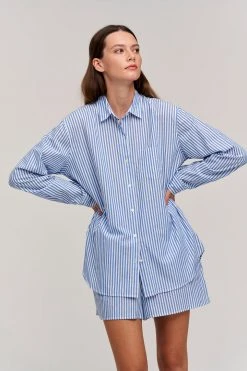 Velvet By Graham & Spencer JANET STRIPED BUTTON-UP SHIRT Womens