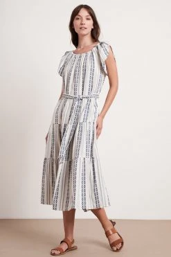 Velvet By Graham & Spencer TIAN STRIPE JACQUARD MAXI DRESS