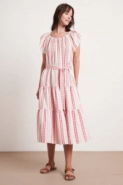 Velvet By Graham & Spencer TIAN STRIPE JACQUARD MAXI DRESS