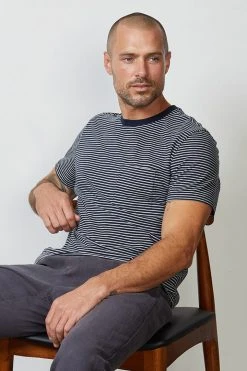 Velvet By Graham & Spencer EVAN STRIPED POCKET TEE
