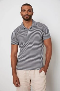 Velvet By Graham & Spencer Mens WILLIAM STRIPED POLO