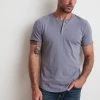 Velvet By Graham & Spencer HESTON SUEDED JERSEY HENLEY Mens