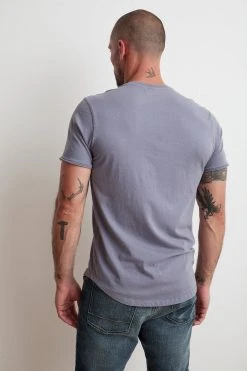 Velvet By Graham & Spencer HESTON SUEDED JERSEY HENLEY Mens