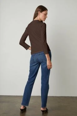 Velvet By Graham & Spencer QUINNY 3/4 SLEEVE MOCK NECK TEE Womens