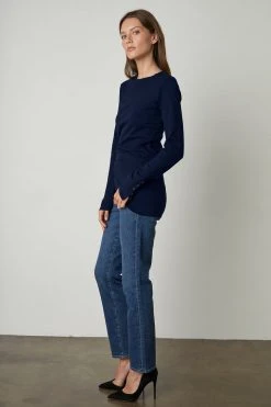 Velvet By Graham & Spencer ROZALIA SUEDED JERSEY TEE