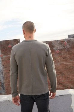 Velvet By Graham & Spencer CLARK SUEDED SLUB HENLEY Mens