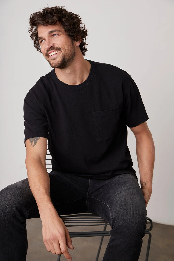 Velvet By Graham & Spencer Mens ERIK SUEDED SLUB POCKET TEE 1 Velvet By Graham & Spencer Mens ERIK SUEDED SLUB POCKET TEE