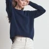 Velvet By Graham & Spencer CLARISSA WOOL BLEND SPLIT HEM SWEATER Womens