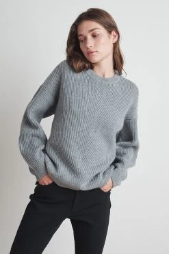 Velvet By Graham & Spencer SOPHIE WOOL CASHMERE TEXTURED SWEATER Womens