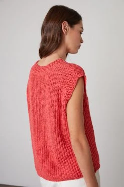 Velvet By Graham & Spencer NAYA V-NECK SWEATER VEST Womens