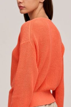 Velvet By Graham & Spencer SOLANGE TEXTURED COTTON CARDIGAN Womens