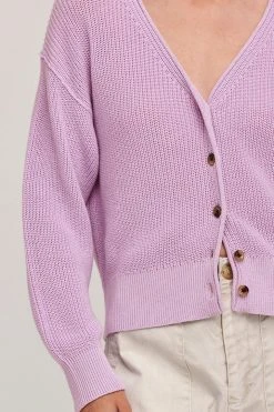 Velvet By Graham & Spencer SOLANGE TEXTURED COTTON CARDIGAN Womens