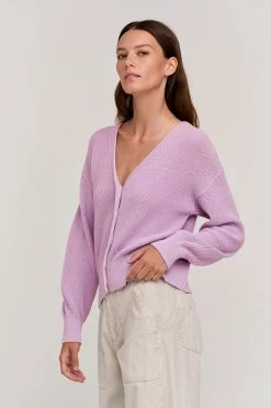 Velvet By Graham & Spencer SOLANGE TEXTURED COTTON CARDIGAN Womens