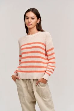 Velvet By Graham & Spencer Womens WREN TEXTURED COTTON SWEATER