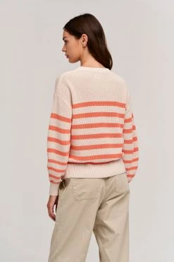 Velvet By Graham & Spencer Womens WREN TEXTURED COTTON SWEATER