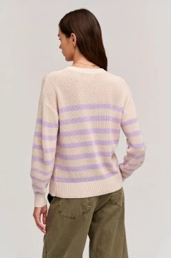 Velvet By Graham & Spencer Womens WREN TEXTURED COTTON SWEATER
