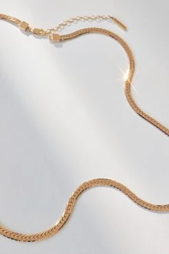 DANI GOLD HERRINGBONE CHAIN BY THATCH Womens