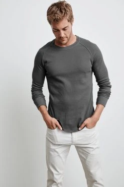 Velvet By Graham & Spencer SONNY THERMAL KNIT RAGLAN TEE Mens