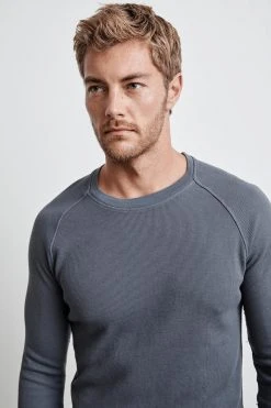 Velvet By Graham & Spencer SONNY THERMAL KNIT RAGLAN TEE Mens