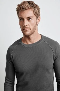 Velvet By Graham & Spencer SONNY THERMAL KNIT RAGLAN TEE Mens