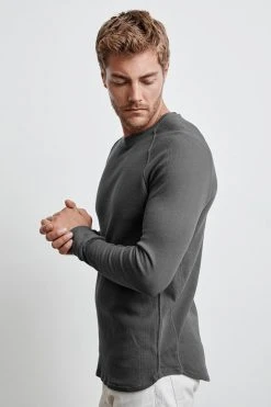 Velvet By Graham & Spencer SONNY THERMAL KNIT RAGLAN TEE Mens