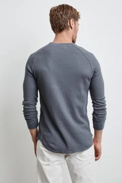 Velvet By Graham & Spencer SONNY THERMAL KNIT RAGLAN TEE Mens