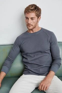 Velvet By Graham & Spencer SONNY THERMAL KNIT RAGLAN TEE Mens