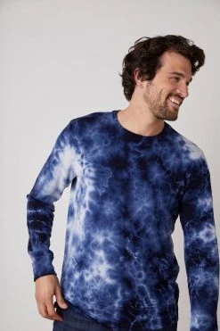 Velvet By Graham & Spencer Mens TREVOR TIE DYE SWEATSHIRT