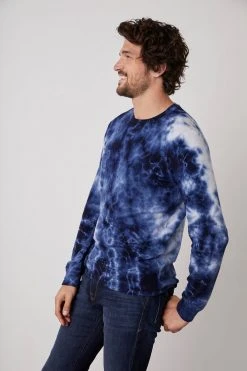 Velvet By Graham & Spencer Mens TREVOR TIE DYE SWEATSHIRT