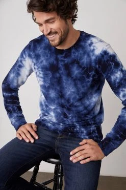 Velvet By Graham & Spencer Mens TREVOR TIE DYE SWEATSHIRT