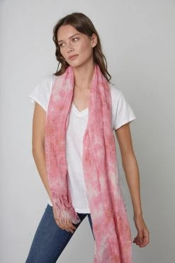 Velvet By Graham & Spencer Womens CHLOE TIE DYE SCARF