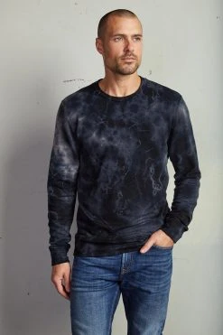 Velvet By Graham & Spencer Mens TREVOR TIE DYE SWEATSHIRT