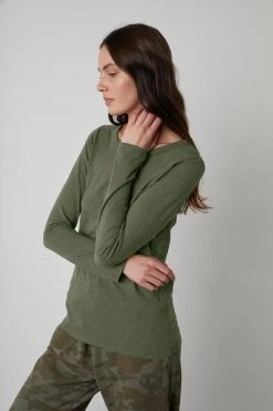 Velvet By Graham & Spencer LIZZIE ORIGINAL SLUB LONG SLEEVE TEE Womens