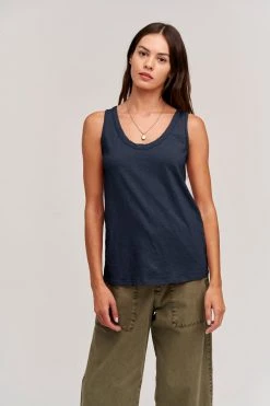 Velvet By Graham & Spencer Womens JOY ORIGINAL SLUB SCOOP NECK TANK