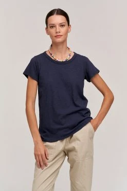 Velvet By Graham & Spencer TILLY ORIGINAL SLUB CREW NECK TEE Womens