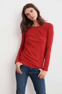 Velvet By Graham & Spencer LIZZIE ORIGINAL SLUB LONG SLEEVE TEE Womens
