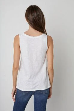 Velvet By Graham & Spencer Womens JOY ORIGINAL SLUB SCOOP NECK TANK