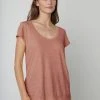 Velvet By Graham & Spencer KIRA ORIGINAL SLUB SCOOP NECK TEE Womens