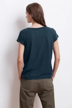 Velvet By Graham & Spencer KIRA ORIGINAL SLUB SCOOP NECK TEE Womens
