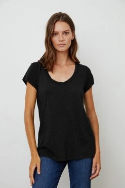 Velvet By Graham & Spencer KIRA ORIGINAL SLUB SCOOP NECK TEE Womens