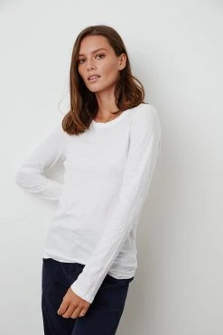 Velvet By Graham & Spencer LIZZIE ORIGINAL SLUB LONG SLEEVE TEE Womens