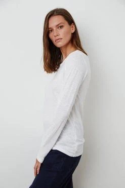 Velvet By Graham & Spencer LIZZIE ORIGINAL SLUB LONG SLEEVE TEE Womens