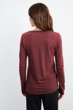 Velvet By Graham & Spencer Womens LIZZIE ORIGINAL SLUB LONG SLEEVE TEE