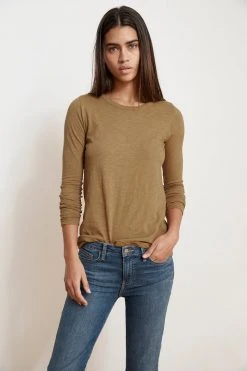 Velvet By Graham & Spencer LIZZIE ORIGINAL SLUB LONG SLEEVE TEE Womens
