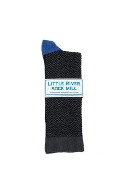 Accessories TEXTURED HERRINGBONE CREW SOCK BY LITTLE RIVER SOCK MILL